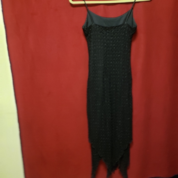 Vintage Be Smart-lined All lace Hi-Low Dress with beaded straps- Sz.3/4- gpl - Picture 8 of 10